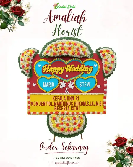 Papan Bunga Pernikahan Sukomangli